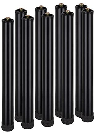 i-flair Metallfuß Möbelfuß Stützfuß, 9 Füße in 35 cm Höhe in I-Form zum Nachrüsten für Möbel wie Lattenroste, Betten, Schränke usw. in Schwarz