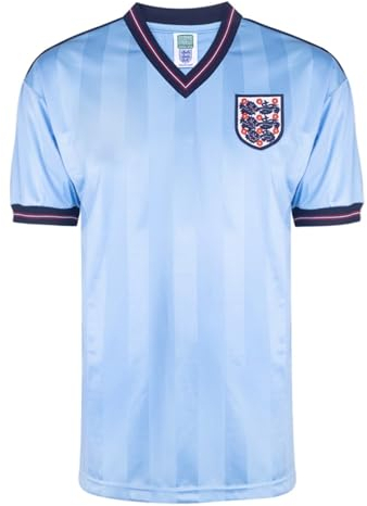 Score Draw England 1986 Third Retro Football Shirt Blue Small Polyester