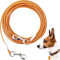 Mi Metty Dog Tie Out Cable, Chew Proof Dogs Runner Cable, Heavy Duty Dog Tether, Training Pet Leash for Large Dogs Up to 125lbs,Lead for Yard Outdoor and Camping (Orange, 50ft(15M))