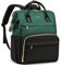 LOVEVOOK Laptop Backpack Rucksack Women, Large Work Bags for Womens, College Bags for Teacher, School Computer Bag with USB Port for Business Travel, Green Black-17 inch