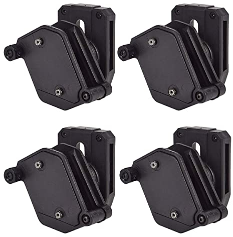 Molle Rotating 9mm Magazinhalter für Taktischen GüRtel, Multi-Angle Adjustable Open Top Quick Release Competition Mag Pouch, für IPSC/IDPA-Training,BK
