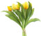 mucplants künstliche Tulpen Tulpenbündel mit 4 Tulpen und 3 Tulpenknospen real Touch (Gelb)