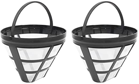 Melitt 2-Pack Reusable Coffee Filter for Ninja, Fits Most Basket Drip Coffee Machines, #4 Filter, Easy Clean, Compatible with Ninja CF080, CF090, CE201, CP301 & More