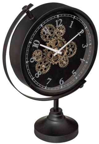 Atmosphera - Horloge à Poser - métal et Verre - Noir - H40 cm