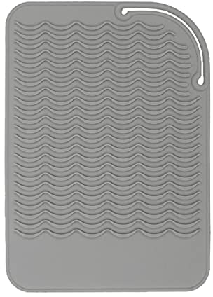 ZENVALY Alfombra Resistente al Calor para Rizar, Alfombrilla de Silicona Resistente Portátil para Plancha de Pelo Rizador, Alisar y Herramienta de Peluquería, Gris