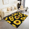 Sonnenblume Teppich 100x150cm Wetterfest Teppich Non-Slip WohnzimmerTeppich Flauschig Weich Plush Floral Schmetterling WohnzimmerTeppich für Küche und Balkon Teppich Garten Sonnenblumes Teppich
