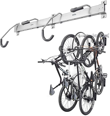Delta Cycle & Home Unisex – Erwachsene 4 Fahrrad-Schienenträger Garage Fahrradträger Wandhalterung, Universal