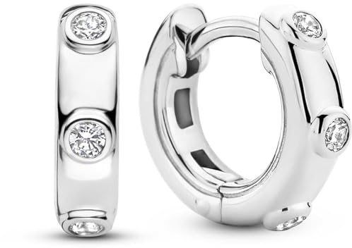 Damen-Ohrringe von Ti Sento Milano Schmuck aus platiniertem Silber. Die Farbe dieser Ohrringe ist weißer Zirkon. Die Referenz lautet: 7953ZI., Sterling Silber Zirkon