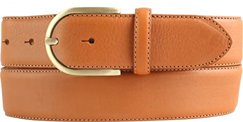 BELTINGER Hochwertiger Jeansgürtel aus Vollrindleder mit goldener Gürtelschließe 4,0 cm | Bombierter Ledergürtel Damen 40mm | Jeans-Gürtel made in Italy