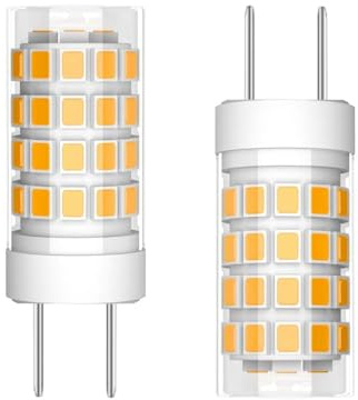 SZKOV 2-Pack GY6.35 LED Bulb 4W GY6.35 Bi-pin Base 40W GY6.35 Halogen Bulb Replacement T4 JC Type LED Bulb AC/DC 12V Dimmable for Pendant Light,Desk Light,Landscape Lighting (Warm White 3000K, 12V)