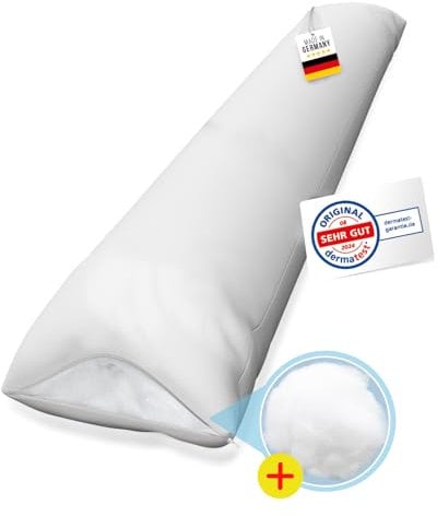 Rosenkern® Seitenschläferkissen Ergonomisch - [Made in Germany] - Long Body Pillow - Bezug aus 100% Baumwolle & Waschbar - Kissen-Seitenschläfer 40 x 145 - Langes Schlafkissen