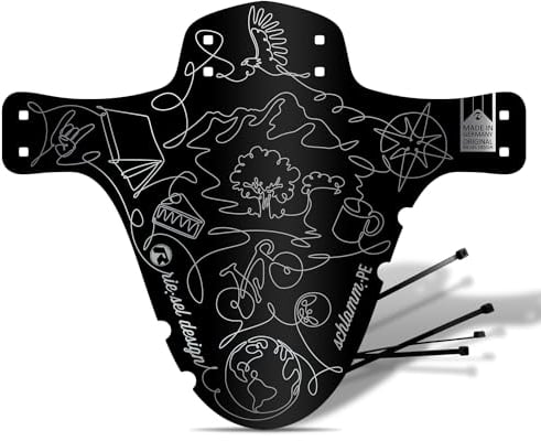 Riesel Design 1x Mudguard - Schlamm:PE - MTB Schutzblech inkl. Kabelbinder/Stylisches Fahrrad Schutzblech & modernes Mountainbike Schutzblech für Jede Fahrradgröße - NEU 2023/24 (Journey)