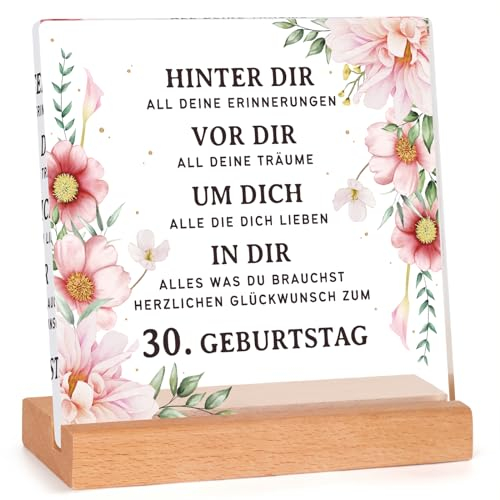 Juratar 30 Geburtstag Frau, Happy Birthday 1995, Holzschilder Heimat Dekoration Geburtstagsgeschenke für Frauen, Geschenke für Frauen zum 30. Geburtstag für Mama Ehefrau Schwester Freundin Tante