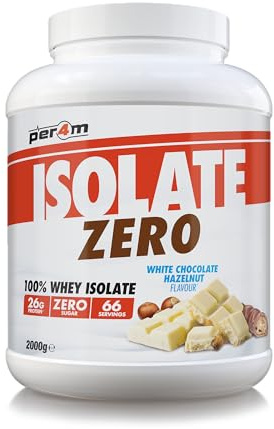 Per4m Isolate Zero, hochreines Proteinisolat, maximaler Proteingehalt bei minimalem Fett & Zucker, laktosereduziert & gut verträglich, für innere Balance täglich – Weiße-Schokolade-Haselnuss – 2kg