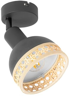 Lindby Strahler 'Lonnaris' (Retro, Vintage, Antik) in Schwarz aus Metall u.a. für Wohnzimmer & Esszimmer (1 flammig, E14) - Deckenlampe, Deckenleuchte, Lampe, Spot, Wohnzimmerlampe