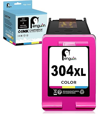 Penguin 304 XL (1 Farbe) Ersatz-Tintenpatrone für wiederaufbereitete Druckerpatronen für HP 304xl für AMP 100 120 130 Deskjet 2622 2652 2680 3720 Envy 5020 5030 5052 Drucker