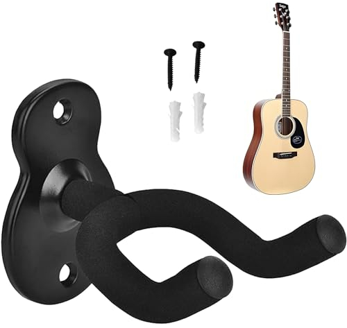Soporte guitarra pared, Soporte Pared Guitarra, Ajustable Gancho Hanger Exhibición, Gancho de Guitarra Stand Universal Colgador Guitarra Madera para Mandolina, Bajo, Banjo
