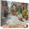 TRIOSK Sichtschutz Garten Deko Zaun Plane Blickdicht groß mit Zaunblende Motiv Gasse Mediterran Italien Roller für Zaunelement Doppelstabmatten Stabmattenzaun Gartenzaun PVC 250x180 cm