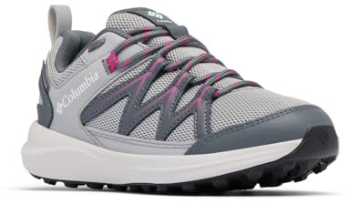 Columbia Youth Unisex Peakfreak Rush Waterproof, Waterproof Low Rise Trekking and Hiking Shoes, Steam/Wild Fuchsia, 2