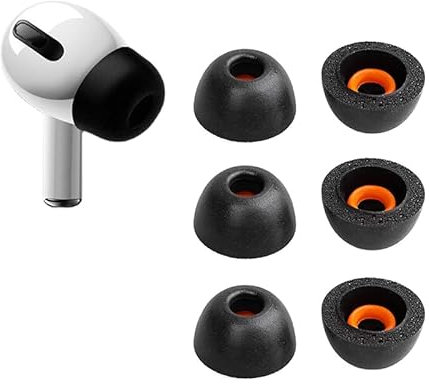 Keephifi Memory Foam Tips für AirPods Pro - 3 Paar Ohrstöpsel Mit Hochdichtem Schaum, Geräuschunterdrückung, Passend für Ladeetui (SML, MMM)