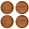volumoon Lot de 4 Dessous de Verre en Bois d'Acacia, 8.6cm Dessous de Bougie en Bois, Support Bougie en Bois, sous Verre Ronds, Assiette Décorative pour Bougies de Baptême, Boissons, Bière, Tasses