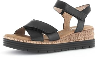 Gabor Damen Riemchensandalen, Frauen Sandalen,Sommersandalen,flach,Sommerschuhe,Freizeitschuhe,offene Schuhe,Strandschuhe,schwarz,38.5 EU / 5.5 UK