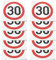 LT Easiyl Lot de 10 panneaux de limitation de vitesse pour véhicule à 30 km/h, autocollants imperméables pour limitation de vitesse, 150 mm
