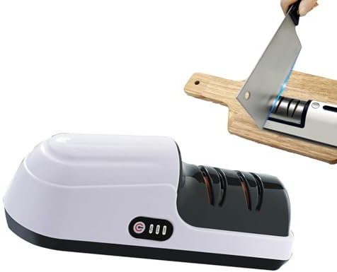 Elektrischer Messerschärfer für schnelles Schärfen & Polieren, Durchzieh-Küchenmesserschärfer mit rutschfestem Pad, wiederaufladbarer elektrischer Messerschärfer für alle Messer (A-1)