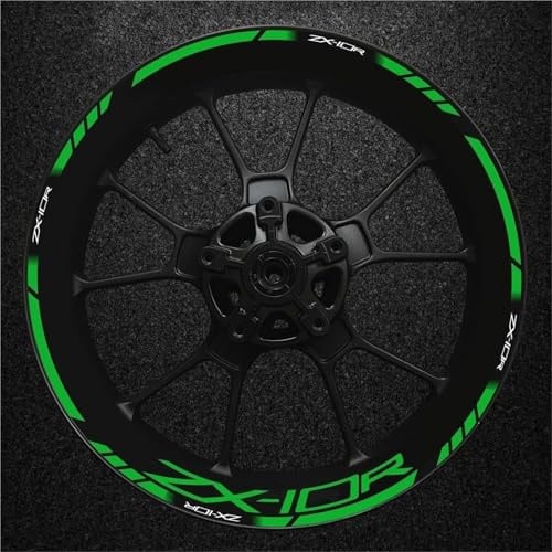 KCBHSH Adesivi per Cerchioni da 17 Pollici per Moto per K&awasaki per Ninja Zx-10r ZX10R Nastro Adesivo Riflettente per Mozzo Ruota Adesivi per Cerchioni(Colore 13)