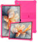 Funda de silicona para tablet Lenovo YOGA Tab Plus de 12.7 pulgadas con cobertura completa, a prueba de golpes, antiarañazos, soporte ajustable y funda de silicona suave, color rosa