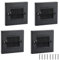 4 PCS Brush Wall Plate, Brush Plate Standart Cable Wall Cover with 8 Screws for Sockets and Tidy Up Wires and Cables for Decorate Wall Home Office (Black)