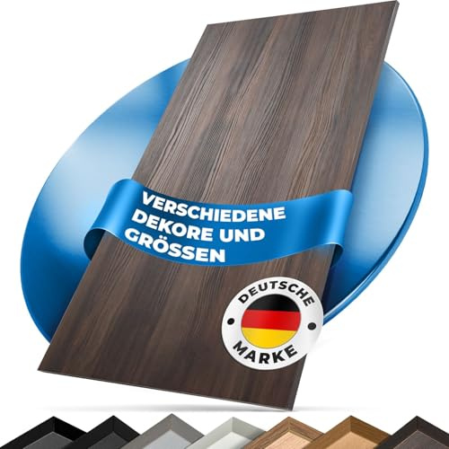 Tischplatte 120x60 | Arbeitsplatte, Küchenplatte, Schreibtischplatte aus Holz | Dekorplatte in Holz-Optik oder Unidekor für Tischbau | Esstischplatte, Küchenarbeitsplatte, Bürotisch & mehr