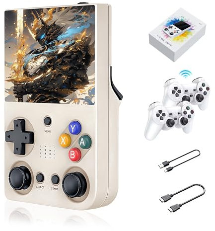 Console de jeu portable rétro M21 avec 2 manettes sans fil,deux modes de jeu 4K Plug&Play,plus de 20000/30000 jeux,plus de 30 émulateurs,sortie TV,manette,combat à deux joueurs ((128g,Couleur))