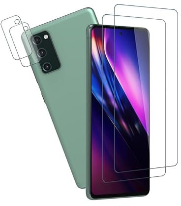 [2+2 Stück] für Folie Samsung Galaxy S20 FE 5G Panzerglas Kameraschutz, Unzerbrechlich für Displayfolie Samsung S20 FE Schutzfolie, Hohe Transparenz Antifouling Displayschutz Schutzglas