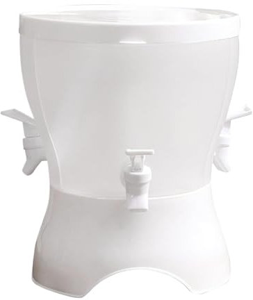 Grand distributeur de boisson – Distributeur d'eau en verre | Carafe à jus de cocktail | Carafe rotative à trois compartiments avec robinet | Distributeur de boissons pour barbecue, camping