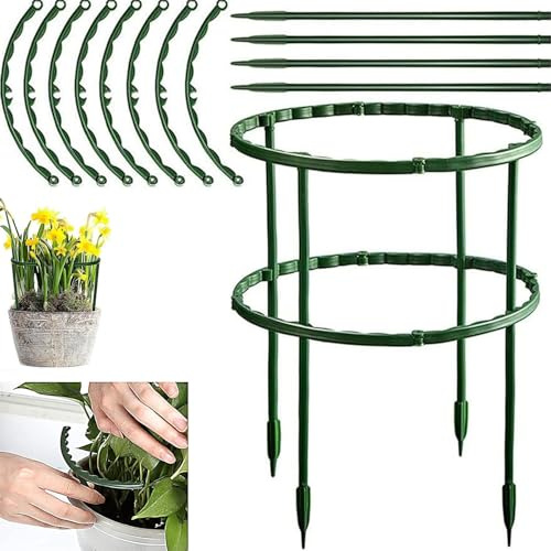 Pflanzenstütze Rund, Strauchstütze, Hortensien Stütze, Staudenhalter, Pfingstrosen Halterung, Blumenhalter für Topfpflanzen, Tomaten, GemüSe, Rosen (1)