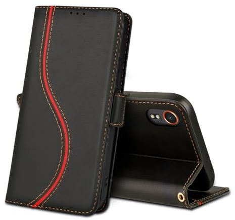 laddutoi Cover per Samsung Galaxy Xcover 7, Custodia Flip Case in Pelle PU [Slot Carte] [Supporto Stand] [Magnetica], Libro Portafoglio Antiurto Custodia per Samsung Xcover 7, Nero