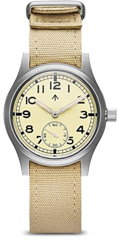 MWC WWII Pattern ATP Stahl Automatik Creme Stoff Militär Uhr Unisex