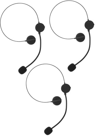 BCOATH 3pcs Toy Microphone Headset Prop Black Cosplay Fake Mic Accessory for Halloween Party Singing Costume