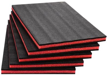 Fzaqwen 5x Schaumstoffeinlagen für Werkzeugkästen, Schaumstoffplatten, Einfach zu Verwenden, Stoßfest, Schubladeneinlagen für Werkzeugkoffer, 40cmx33cmx5cm