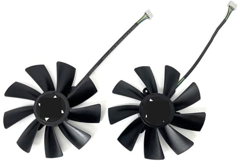 ZHCYAOZ Laptop parts 100MM 4PIN Cooling Fan GAA8S2U 0.46A 12V RX590 GPU FAN For DATALAND RX 580 590 GME 8G Graphics Card Cooler(Black 2-Fan)