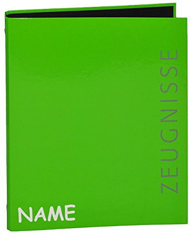 Ringbuch/Sammelordner Zeugnisse incl. Name - GRÜN A4 für Dokumente/Dokumentenmappe/Zeugnis/Zeugnisheft/Zeugnismappe/Zeugnisordner - Ordner Rin..
