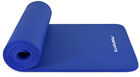 MSPORTS Gymnastikmatte Studio 183 x 61 x 1,0 oder 1,5 cm | inkl. Übungsposter und Tragegurte | Hautfreundliche - Phthalatfreie Fitnessmatte - sehr weich | Yogamatte (Königsblau, 183 x 61 x 1,5 cm)