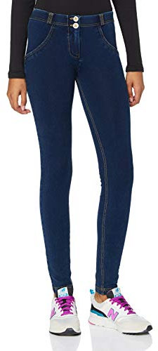 FREDDY - Jeggings Push Up Wr.up® Skinny In Cotone Organico, Donna, Denim Scuro, Extra Small