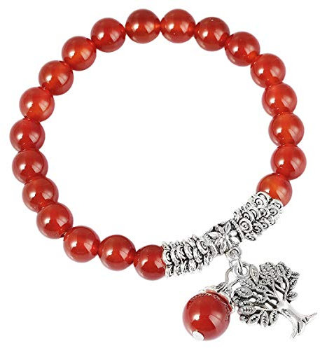 KYEYGWO 8mm Tree of Life Chakra Bracelet, Reiki Healing Balancing Lucky Charm Stretch Stone Beads Bracelet for Unisex