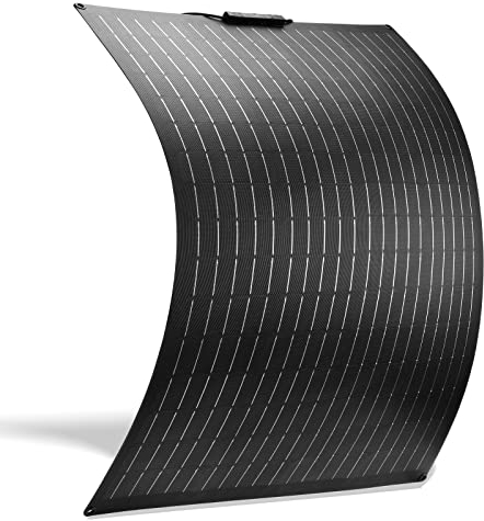 SARONIC Panneau Solaire Photovoltaïque Monocristallin Semi-flexible de 100W ETFE Flexible pour Véhicules de Camping, Tentes, Voitures, Batterie 12v ou Toute Autre Surface irrégulière (Noir)