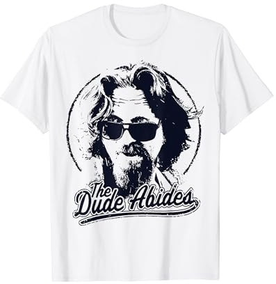 The Big Lebowski The Dude Abides Sketch Portrait Logo T-Shirt