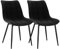 WOLTU Esszimmerstühle 2er Set, für Wohnzimmer Küche Esszimmer, Küchenstühle gepolstert mit Rückenlehne, Sitzfläche aus Leinen, mit Metallbeinen, bis 150 kg belastbar, Schwarz