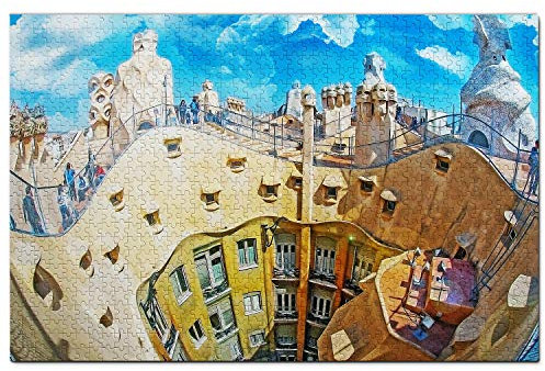 Spanien Gaudi Gracia Barcelona Puzzle 1000 Teile Holzpuzzle Erwachsene Spielgrafik Reise Souvenir Holz