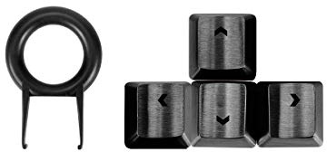 Fitlink Stainless Steel Metal Keycaps with Key Puller for Mechanical Keyboard Cherry Mx Switch(Direction Keys,Black)